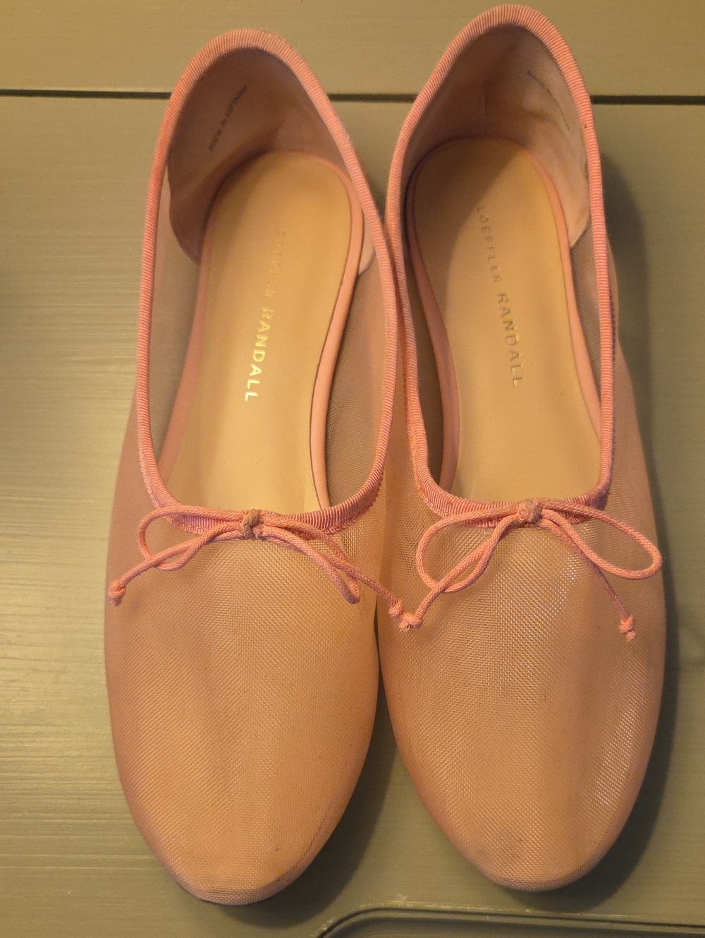 Loeffler Randall pink ballet flats with bow